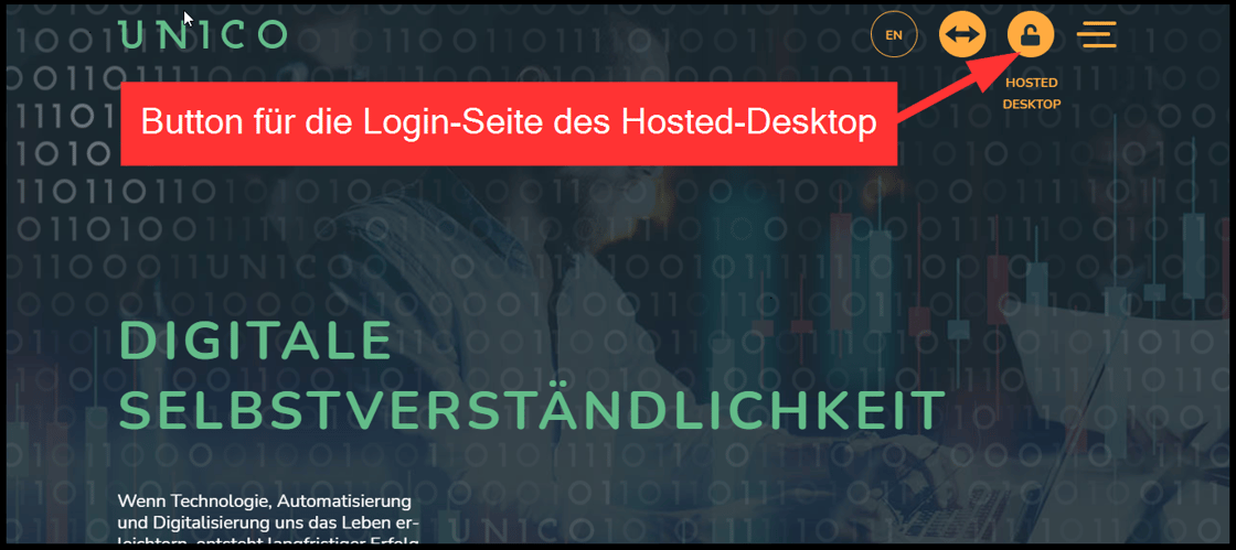 Login Button Unico Data AG
